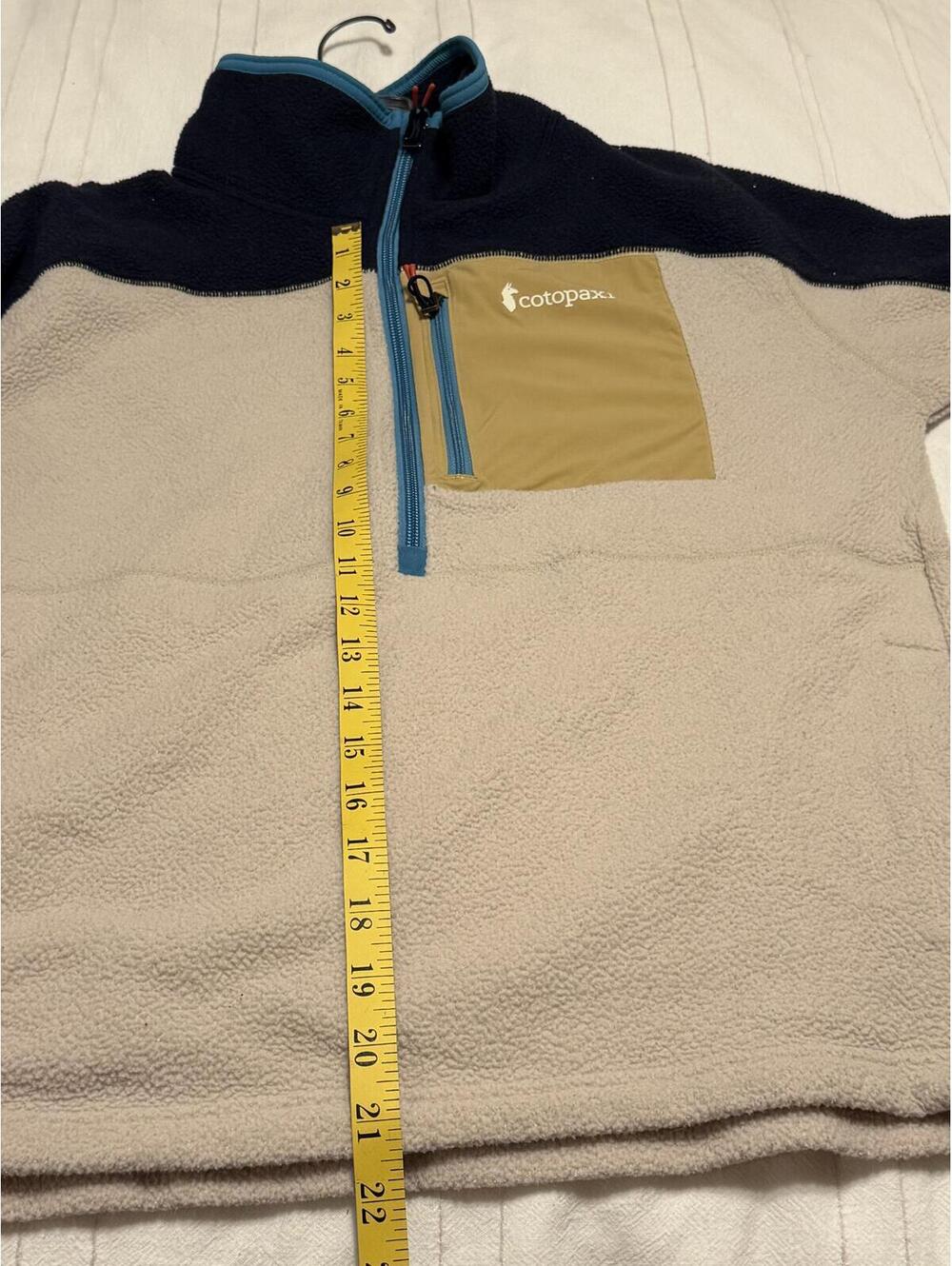 Cotopaxi Dorado Half-Zip Fleece Pullover Men's Medium Cream Navy Blue - Picture 4 of 6